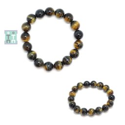 Bratara Ochi de Tigru cu Ochi de Siom Diametru 58 mm - Rotund 12x12 mm