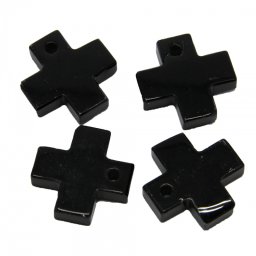 Pandantiv Onix cu Gaura de Forma Cruce - 40 x 40 mm - 1 Buc