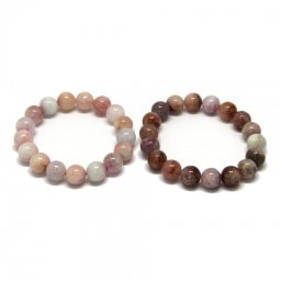 Bratara Morganit cu Acvamarin Margele Rotunde - 11,5-11,9 mm - Diametru 59-60 mm - 1 Buc