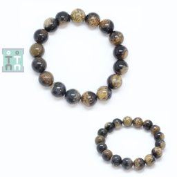 Bratara Lemn Fosil - Palmier Diametru 62, Rotunda - 12 - 12,9 mm