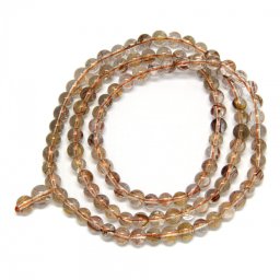Bratara 4 Wrap Tip Mala Cuart cu Rutil Galben Rotund - 7 - 7,9 mm