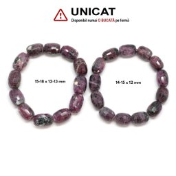 Bratara Rubin cu Zoisit Diametru 60 mm, Tub Fatetat - 14-18 x 12-13 mm