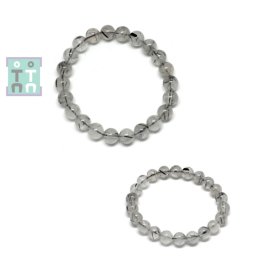 Bratara din Cuart cu Turmalina Neagra Diametru 55 mm - Margele Rotund 9 mm