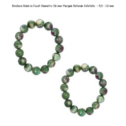 Bratara Rubin in Fucsit Diametru 56 mm Margele Rotunde Fatetate - 9,5 - 10 mm