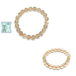 Bratara din Citrin Rotund 10 mm - Diametru 57 mm - Purtator al Abundentei Divine - 1 Buc