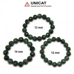 Bratara Rubin in Fucsit Diametru 58 mm din Margele Rotunde Fatetate - 12-14 mm