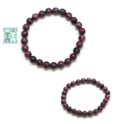 Bratara Rubin cu Zoisit Diametru 52 - 63 mm, Margea Rotunda 8x8 mm