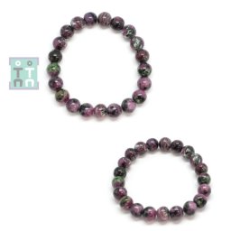 Bratara Rubin cu Zoisit, Diametru 56 mm, Margea Rotunda 10 mm