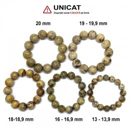 Bratara Lemn Fosil Palmier Diametru 56-66 mm din Margele Rotunde - 13 - 20 mm