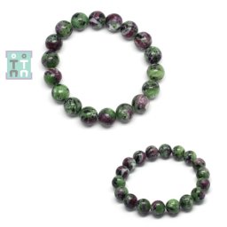 Bratara Rubin in Zoisit Diametru 54 mm - Margele Rotunde - 10-10,9 mm