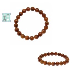 Bratara din Cuart cu Rutil Rosu - Diametru 55 mm - Margele Rotund 9-9,8 mm