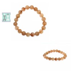 Bratara din Cuart cu Rutil Rosu - Diametru 55 mm - Margele Rotund 11-11,8 mm