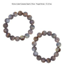 Bratara Avalonit Calcedonie Diametru 58 mm - Margele Rotunde - 13 x13 mm