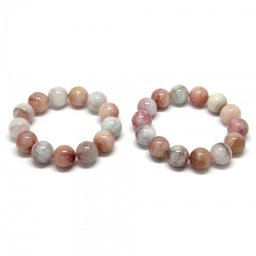 Bratara Morganit cu Acvamarin Margele Rotunde - 16-16,6 mm - Diametru 59-60 mm - 1 Buc