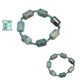 Bratara din Crisocola Fatetat si Gold Filled, diametru 50 mm