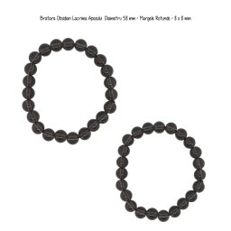 Bratara Obsidian Lacrima Apasului Diametru 58 mm - Margele Rotunde - 8 x 8 mm