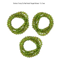 Bratara 3 Wrap Tip Mala Peridot Margele Rotunde - 5 x 5 mm