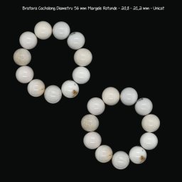 Bratara Cacholong Diametru 56 mm Margele Rotunde - 20,8 - 21,2 mm - Unicat