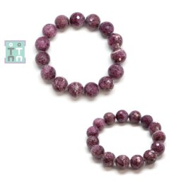 Bratara Rubin cu Zoisit Diametru 62 mm din Margele Rotunde Fatetate - 14 x 14 mm