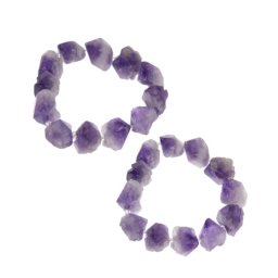 Bratara Ametist Lavanda Brut Neregulat Diametru 65 mm - Margele de Nisip - 12-17 x 12 - 15 mm