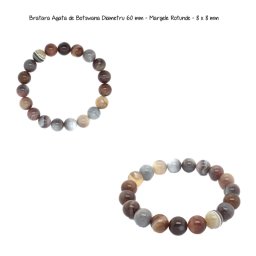 Bratara Agata de Botswana Diametru 60 mm - Margele Rotunde -8 x 8 mm