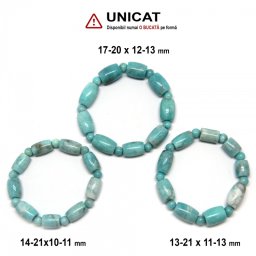 Bratara Amazonit de Peru Diametru 56 mm, 13-21 x 10-13 mm - Bila 7 mm