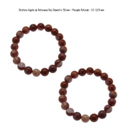 Bratara Agata de Botswana Roz Diametru 58 mm - Margele Rotunde - 10 -10,9 mm