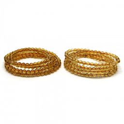 Bratara 4 Wrap Tip Mala Citrin Rotund - 5-5,9 mm - 1 Buc