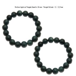Bratara Agata de Mongolia Diametru 56 mm - Margele Rotunde - 11 - 11,9 mm