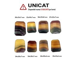 Cabochon Fluorit Curcubeu de Forma - Dreptunghi - 23-30 x 19-23 x 6-8 mm