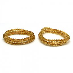 Bratara 3 Wrap Tip Mala Citrin Rotund - 5-5,9 mm - 1 Buc