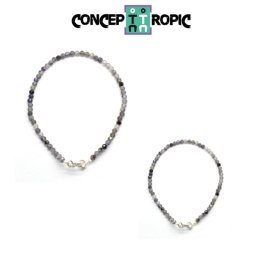 Bratara Iolit Diametru 65 mm - Rotund Fatetat 3x3 mm - Accesorii Argint 925