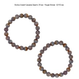 Bratara Avalonit Calcedonie Diametru 54 mm - Margele Rotunde - 8,5-9,5 mm