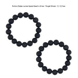 Bratara Obsidian Lacrima Apasului Diametru 60 mm - Margele Rotunde - 11 -11,9 mm