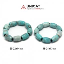 Bratara Amazonit de Peru cu Disc Onix 6x2 mm - Diametru 56 mm - 18-21 x 13 mm