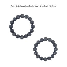 Bratara Obsidian Lacrima Apasului Diametru 60 mm - Margele Rotunde - 12 x12 mm