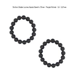 Bratara Obsidian Lacrima Apasului Diametru 58 mm - Margele Rotunde - 12 - 12,9 mm