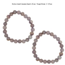Bratara Calcedonie Mov Diametru 56 mm - Margele Rotunde - 8 - 8,9 mm