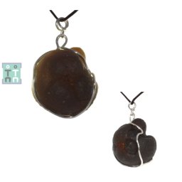 Pandantiv Calcedonie Nodular Bruta Naturala cu Argint 925 - 33x21x20 mm - Unicat