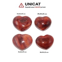 Inima Carneol Druzy Minerala Naturala - 48-53 x 59-63 x 25-30 mm - Unicat