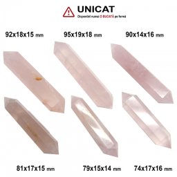 Obelisc Cuart Roz 2 Varfuri - 74-95 x 15-19 x 14-18 mm(XXL) - 1 Buc