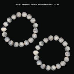 Bratara Calcedonie Mov Diametru 58 mm - Margele Rotunde -11 x 11 mm