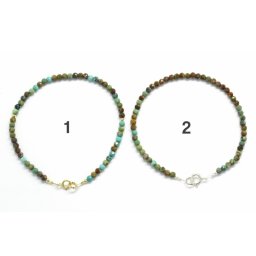 Bratara Turcoaz Arizona Diametru 58 mm - Margele Rotunde Fatetate -3x3 mm - Accesorii GF - Argint 925