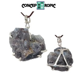 Pandantiv Safir Albastru Brazilia cu Argint 925 - 30x26x14 mm