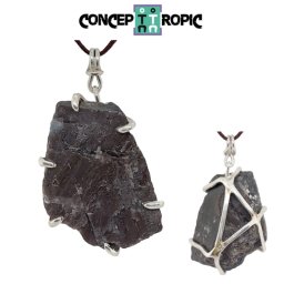 Pandantiv Safir Albastru Brazilia cu Argint 925 - 38x22x13 mm