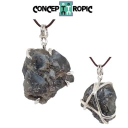 Pandantiv Safir Albastru Brazilia cu Argint 925 - 31x21x13 mm