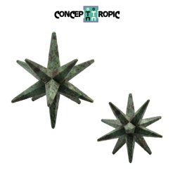 Merkaba Stea Piatra Naturala Rubin in Fuchsit - 72x74 mm (XXL)