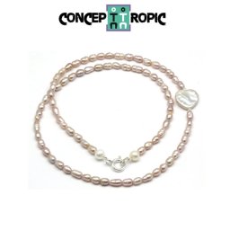 Colier din Perle de Cultura Roz Neregulate 4-6 x 3-5 mm - Accesorii Argint 925