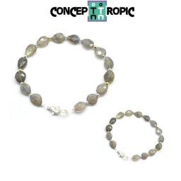 Bratara Labradorit Diametru 50 mm - Oval Fatetat 5-11 x 6-8 mm - Accesorii Argint 925 - GF