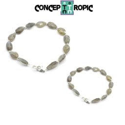 Bratara Labradorit Diametru 50 mm - Oval Fatetat 10-11 x 5-7 mm - Accesorii Argint 925